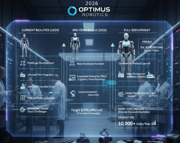 2026 Optimus Roadmap: Reality, Pricing, and Production