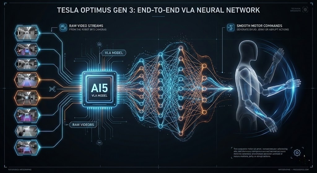 Tesla Optimus Gen 3's end-to-end neural network